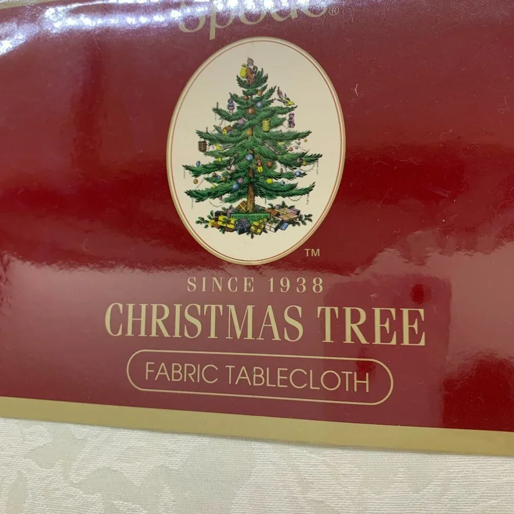 Spode Christmas Tree Tablecloth 60x84 NWT